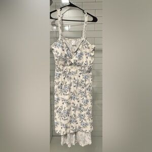 No Boundaries XXL (21) Floral Blue and White High-Low Dress